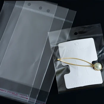 Прозрачная целлофановая упаковка Пластиковый пакет Opp Самоуплотняющийся клей для мешочков для ювелирных изделий Ожерелье Серьги Карточки для показа
