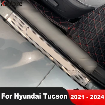 Для Hyundai Tucson NX4 2021-2023 2024 Накладка На Порог Из Нержавеющей Стали, Накладка На Накладку, Приветственная Педаль, Защитный Кожух, Автомобильные Аксессуары