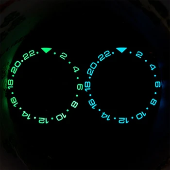 Новый 38 мм/30,5 мм Двухцветный Керамический безель GMT, Зеленое светящееся/Синее Светящееся Наклонное кольцо, Модифицирующие Аксессуары для часов