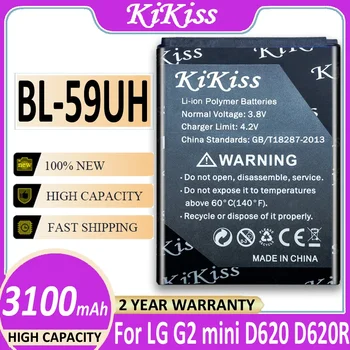 KiKiss Аккумулятор Новый 3100 мАч BL-59UH Сменный Аккумулятор Для Телефона LG G2 Mini D618 D620 D620R D620K D410 D315 F70 BL59UH