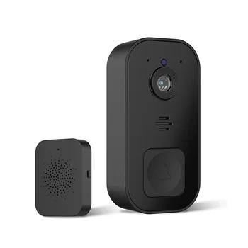 Беспроводной видеодомофон Камера Дверной звонок Умный дверной звонок Простая установка Поддержка 2.4G Wifi Черный