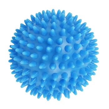 Колючий массажный мяч, жесткий стресс-мяч 7,5 см для занятий фитнесом (небесно-голубой)