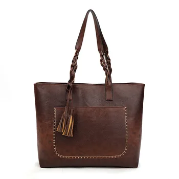Женская сумка большой емкости, сумка через плечо, bolsos, новые сумки через плечо для женщин с кисточками, кожаные сумки известных дизайнеров, сумка-мешок