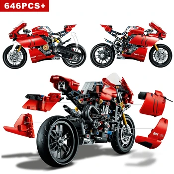Технические конструкторы для гоночного автомобиля Ducatis 42107 ИДЕЙ, модель мотоцикла, Кирпичи, Игрушки для детей, Рождественские подарки